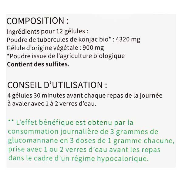 Phytaya Minceur Konjac Bio 200 gélules