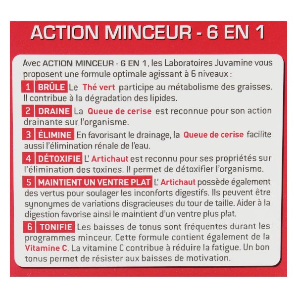 Juvamine Action Minceur 6 Actions Goût Framboise 14 sticks