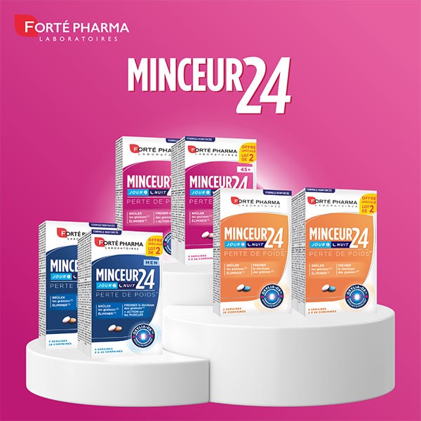 Forté Pharma Minceur 24 45+ Jour Nuit Bruleur graisse Peau ferme 2x28 comprimés