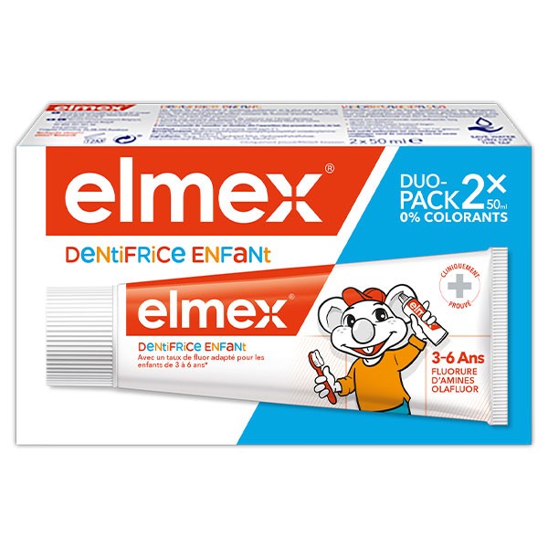 Elmex Kids Dentifrice 3-6 ans Lot de 2 x 50ml
