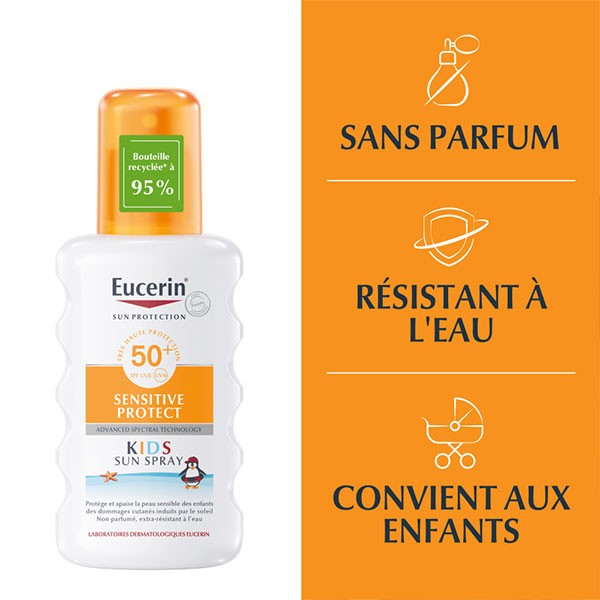Eucerin Sun Protection Sensitive Spray Crème Solaire Enfant SPF50+ 200ml