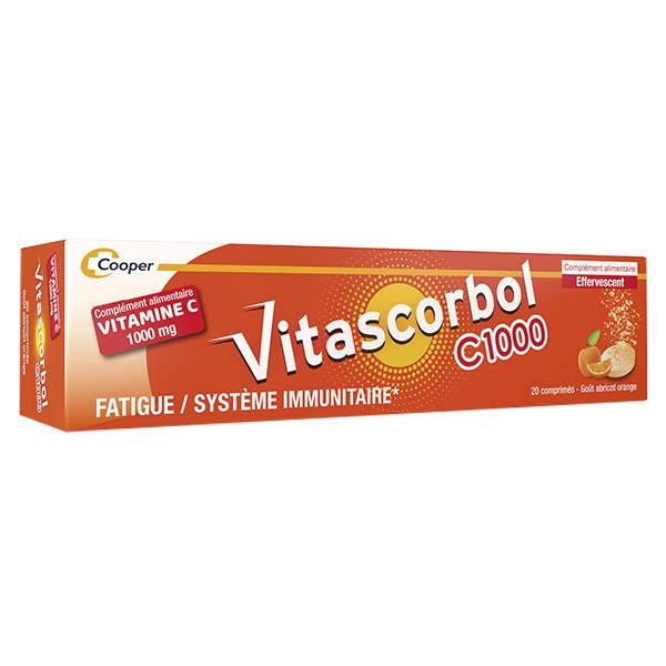 Vitascorbol Vitamine C 1000mg - 20 comprimés effervescents