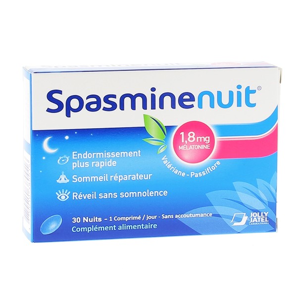 SpasmineNuit Mélatonine 30 comprimés