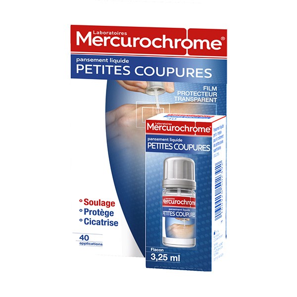 Mercurochrome Pansement Liquide Petites Coupures, 3.25ml