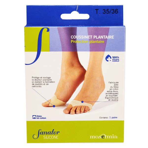 Sanator Silicone Coussinet Plantaire Taille 35-36 1 paire