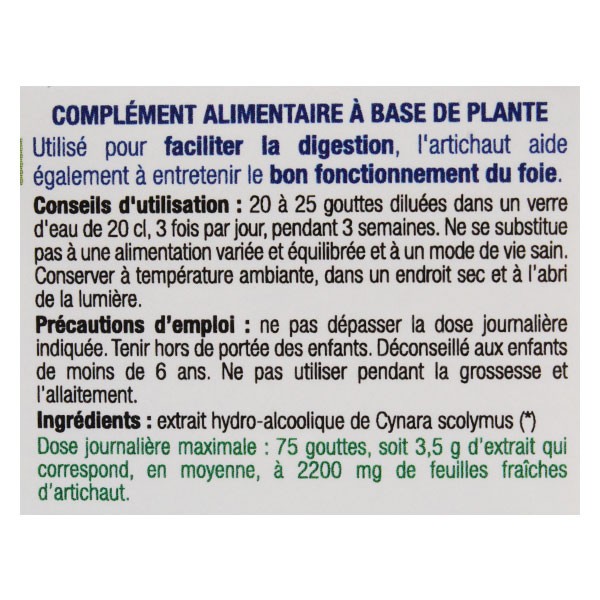 Ladrôme Extraits de Plantes Fraîches Artichaut Bio 50ml