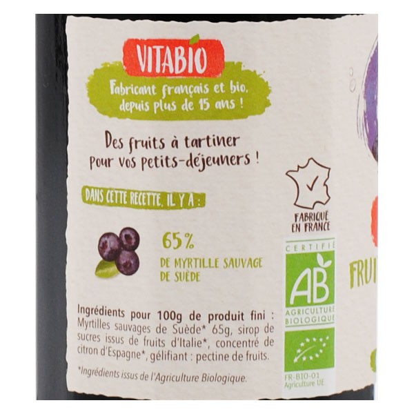 Vitabio Fruit à Tartiner Myrtille Sauvage Bio 290g