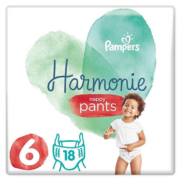 PAMPERS HARMONIE PANTS Taille 6 (+ de 15kg) - 18 Couches Culottes