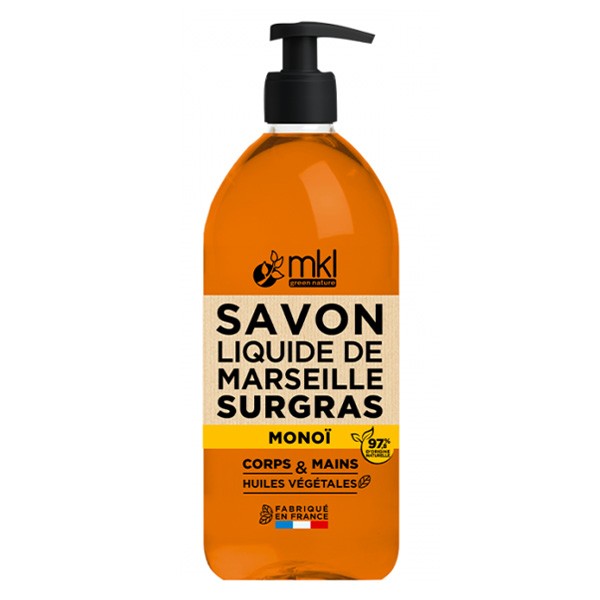 Savon de Marseille Liquide Monoï 1 L - Fabriqué en France - MKL
