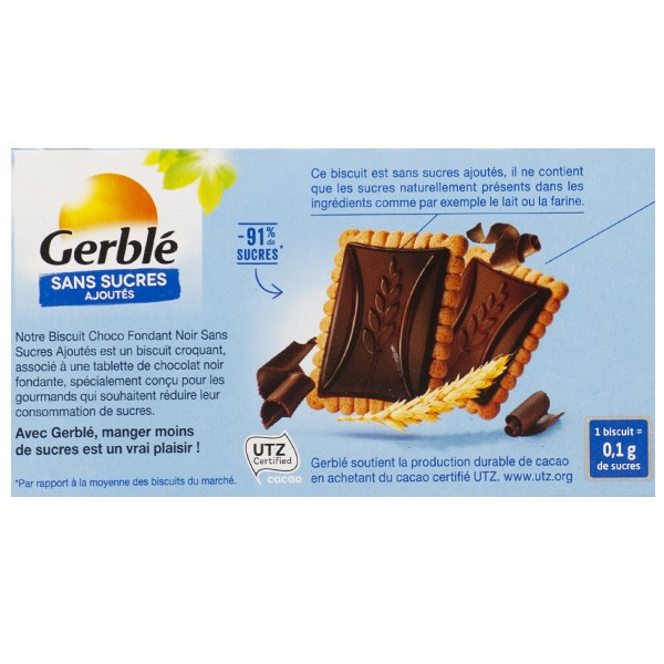Gerblé fourré cacao sans sucres - La boite de 185g - Comparer avec