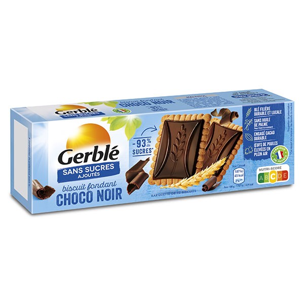 Gerblé biscuit cacaoté vanille sans sucres ajoutés 176g