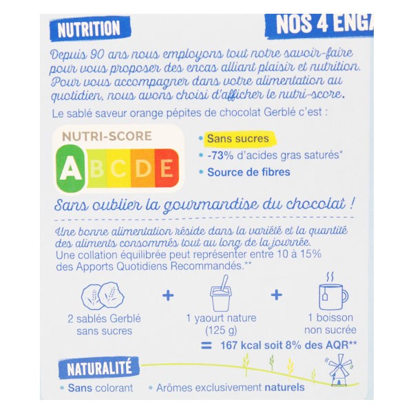 Avis et décryptage de Génoise Chocolat Orange Gerblé Sans Sucres (Gerblé)