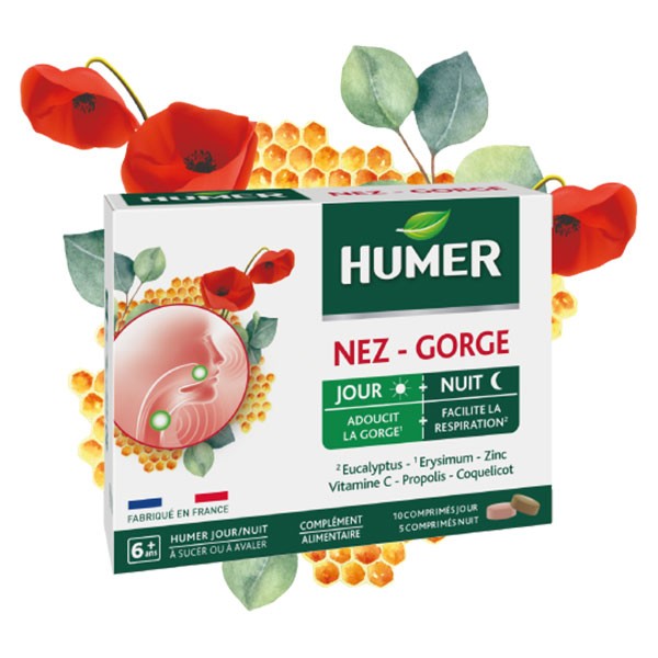 Humer Nez/Gorge - améliore confort respiratoire - dès 6 ans 15 comprimés