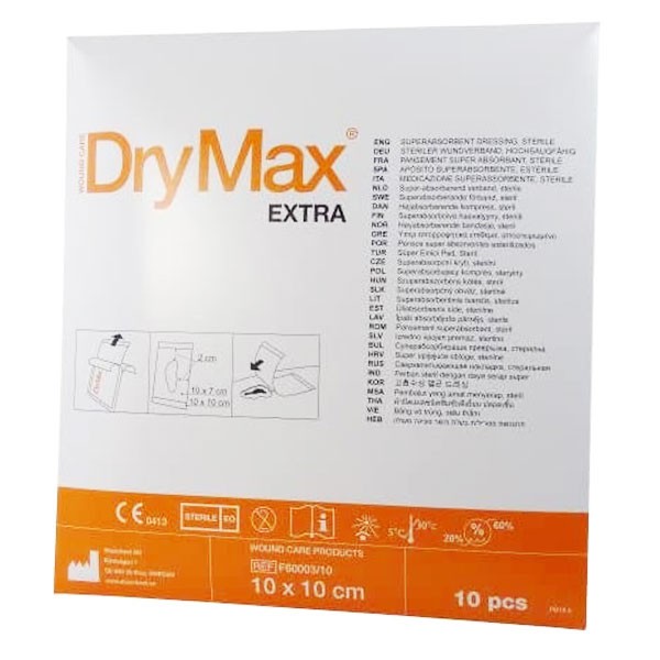 Inresa Pansement Hydrocellulaire Drymax Extra Easy Super Absorbant 10 x 10cm 10 unités