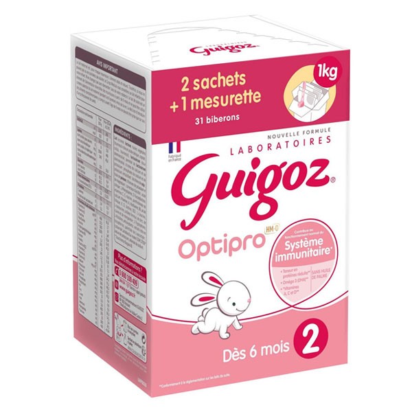 Guigoz Optipro Lait 2eme Age 6m 1kg Prix Discount