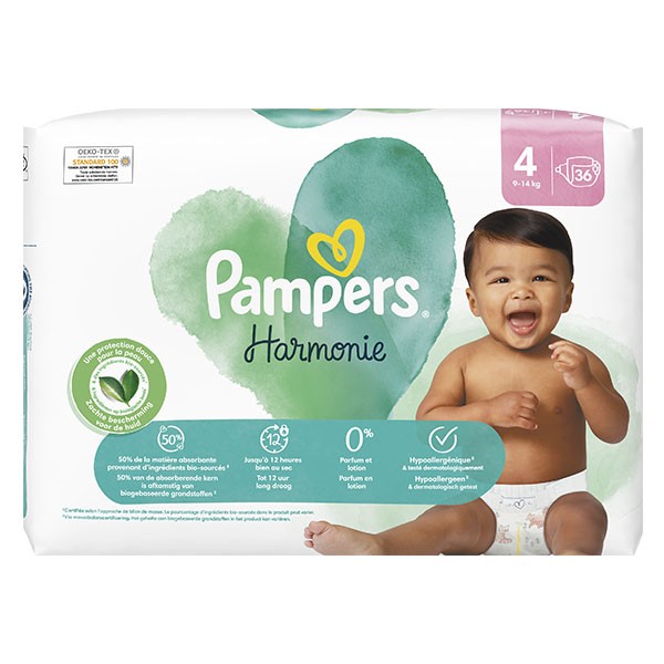 PAMPERS Harmonie couche taille 6 (+13kg) 44 couches pas cher 