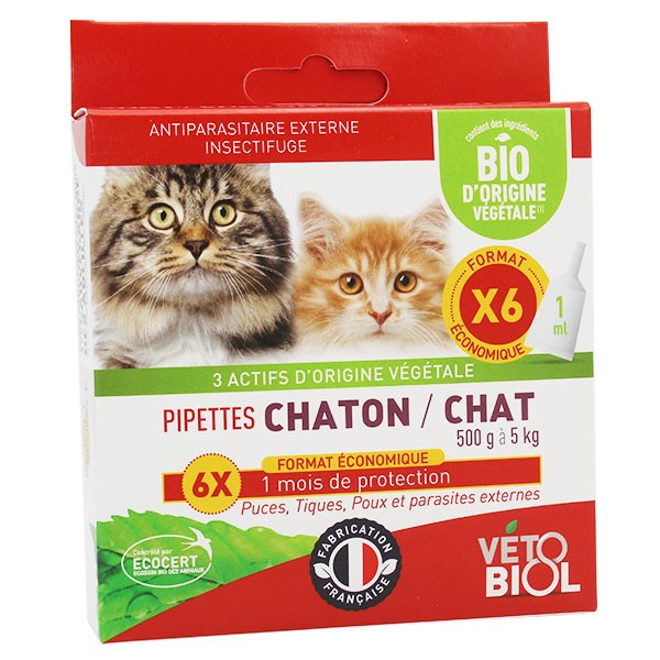 Lotion anti-insectes pour chien et chat Vétobiol