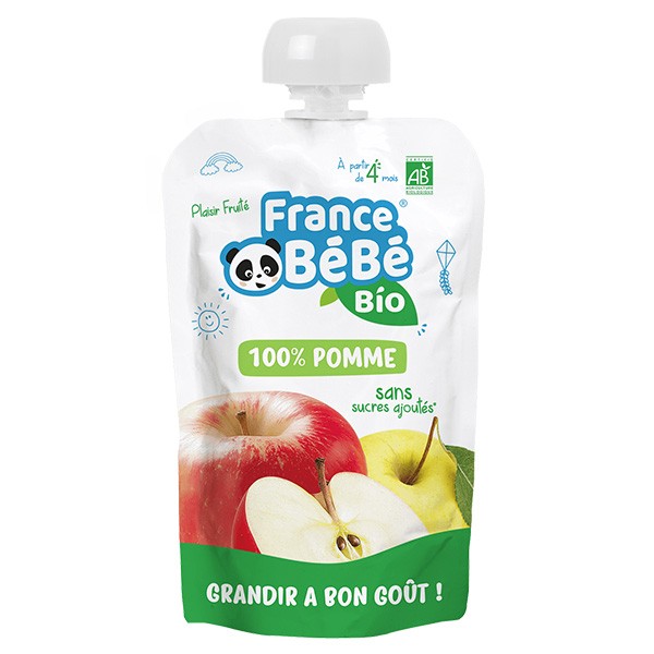 France Bébé Bio Gourde Pomme +4m 100g