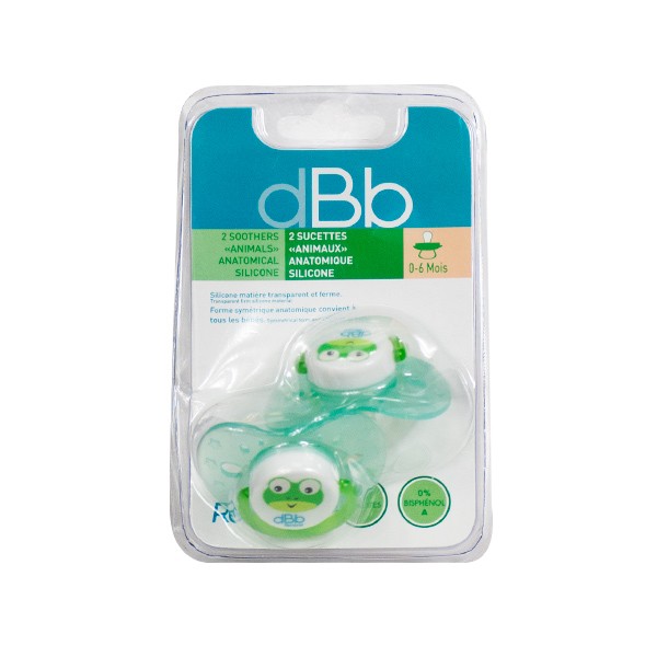 Sucette en silicone symétrique pour bébé de 0 à 6 mois - vert (1