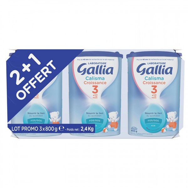 Gallia Calisma Croissance 800g 2 unités + 1 Offert