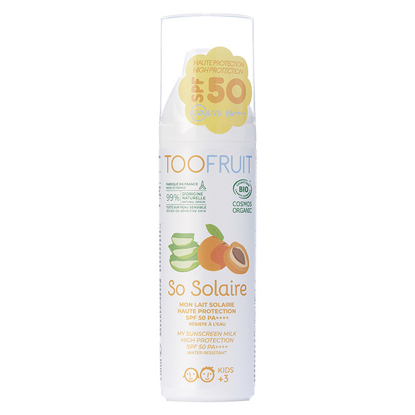 Toofruit Corps So Solaire Lait Solaire Abricot Aloé Vera SPF50 Bio 100ml
