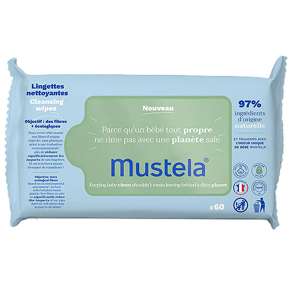 Mustela Lingettes Nettoyantes Apaisantes 60 lingettes