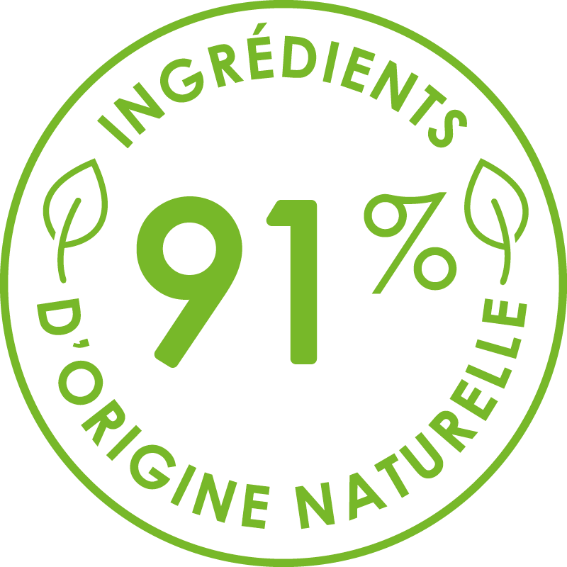 91% d'ingrédients d'origine naturelle