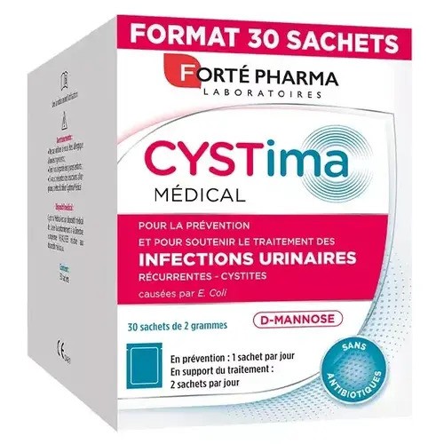 Forté Pharma Cystima Médical Infections Urinaires Cystite D-Mannose 30 sachets