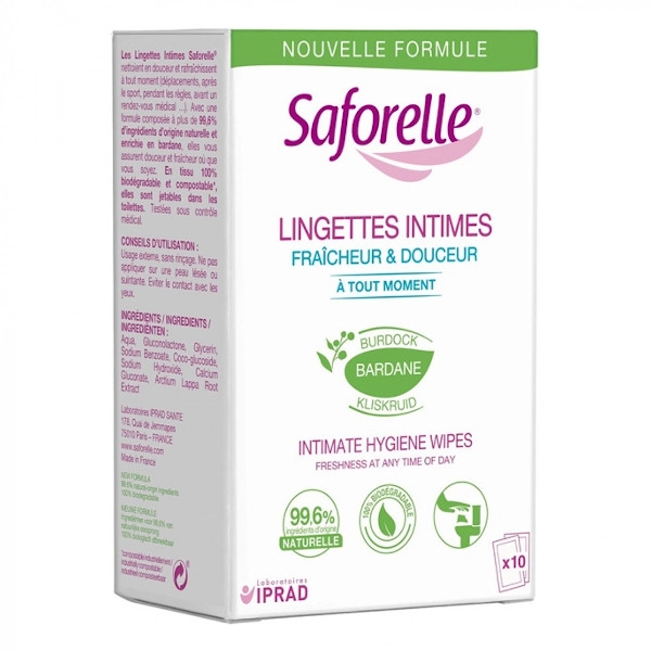 Saforelle Lingettes Intimes Boite de 10