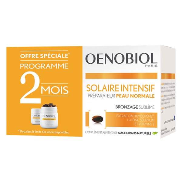 Complément alimentaire Oenobiol Solaire pour préparer sa peau au soleil