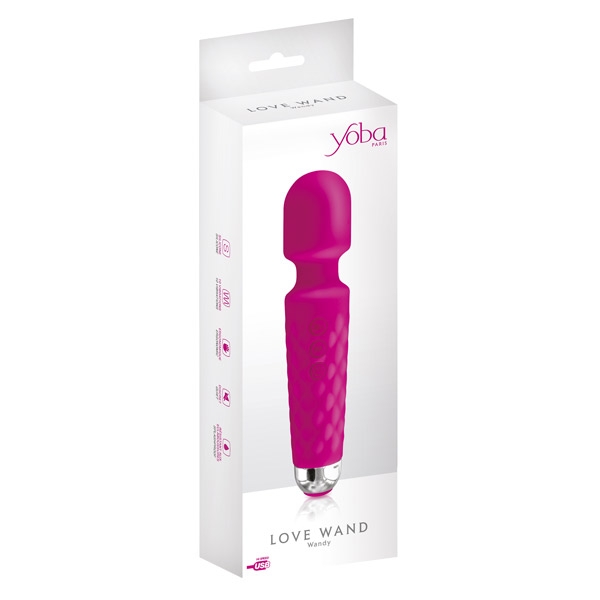 Yoba Love Wand Wandy Vibromasseur Silicone Rechargeable USB Rose