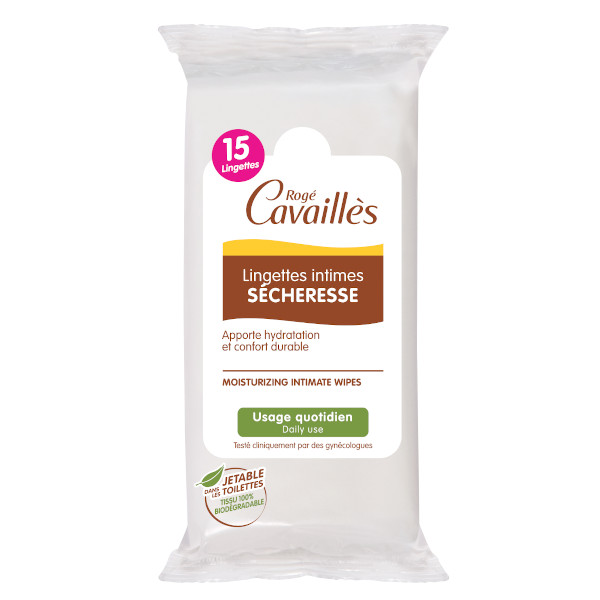 Rogé Cavaillès Lingettes Intimes Sécheresse 15 lingettes